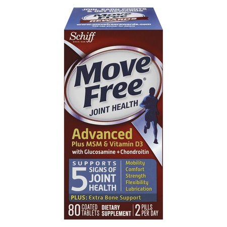 MOVE FREE Move Free Advanced Plus MSM and Vitamin D3 Joint Health Tablet, 80 Count, 12PK 20525-97007